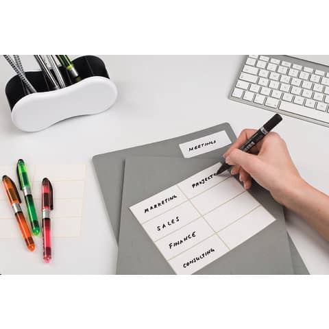 Etichette bianche scrivibili a mano TICO Export 36x10 mm - 40 et./foglio - bustina da 10 fogli - E-3610